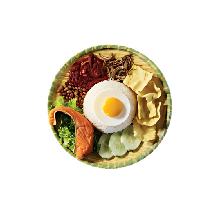 Foto menu Nasi lemak with salmon fillet